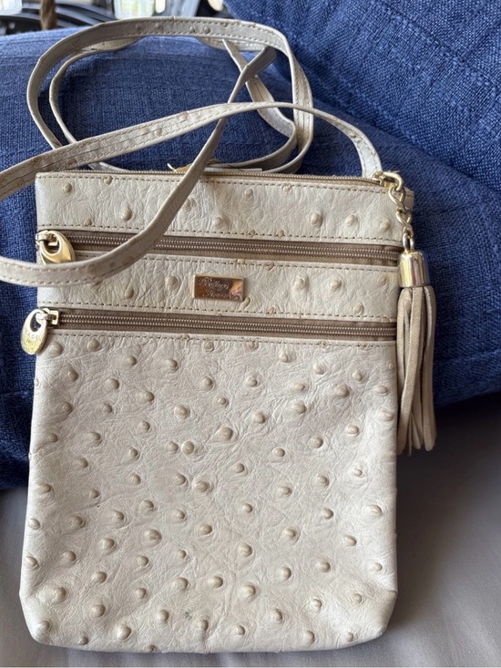 Bottega Fiorentina Handbags - Vintage Bottega Fiorentina Italy Ostrich Leather Mini Crossbody Bag With Tassel